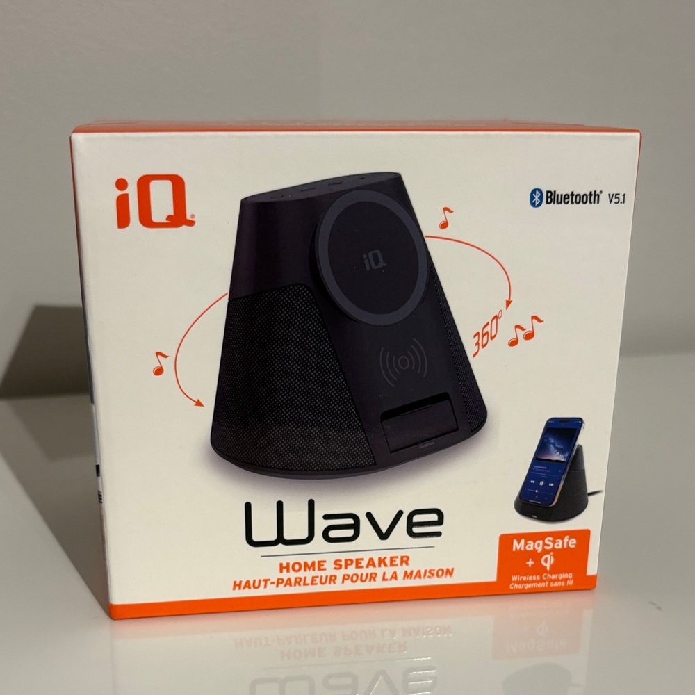 BNIB iQ Wave Bluetooth V5.1 Home Speaker with MagSafe + Qi Wireless Charging